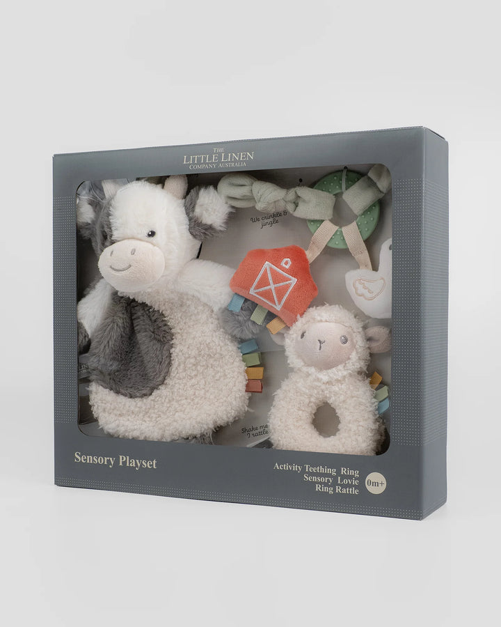 Little Linen Sensory Playset - Farmyard Cow