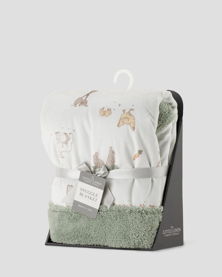 Little Linen Baby Snuggle Blanket - Farmyard Lamb