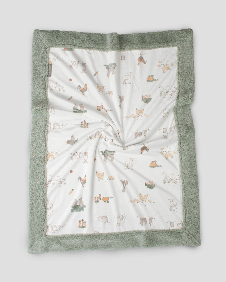 Little Linen Baby Snuggle Blanket - Farmyard Lamb