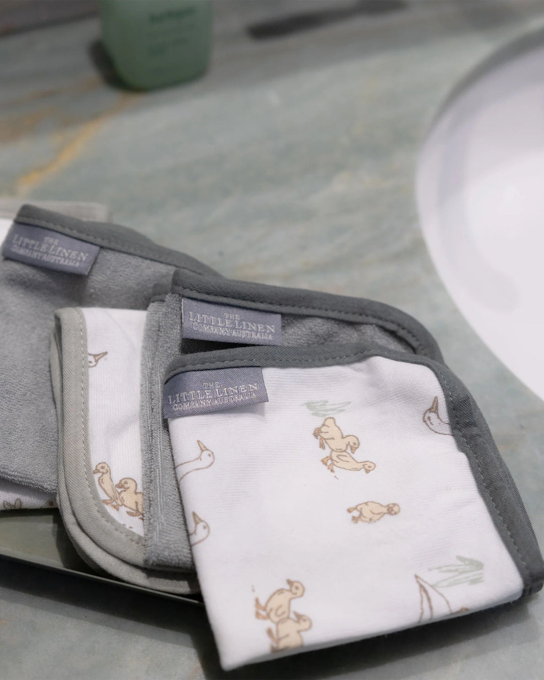 Little Linen Baby Toweling Wash Cloths 6 Pack - Farmyard Lamb