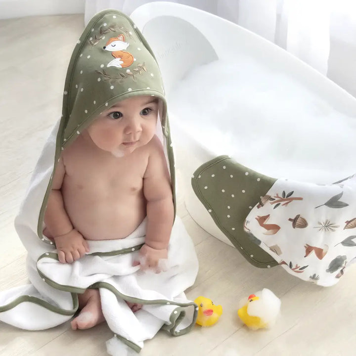 Organic Cotton Hooded Towel - Forest Retreat