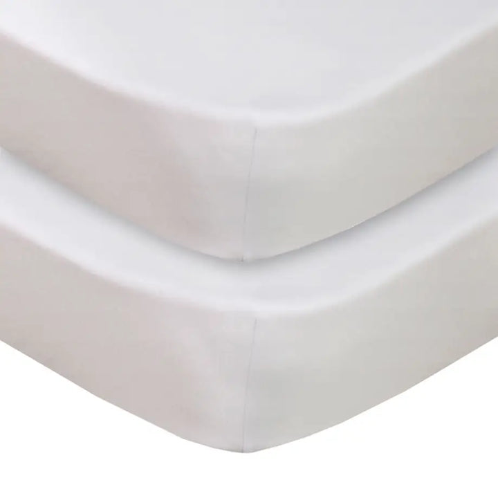 Jersey Cot Fitted Sheet 2 Pack - White