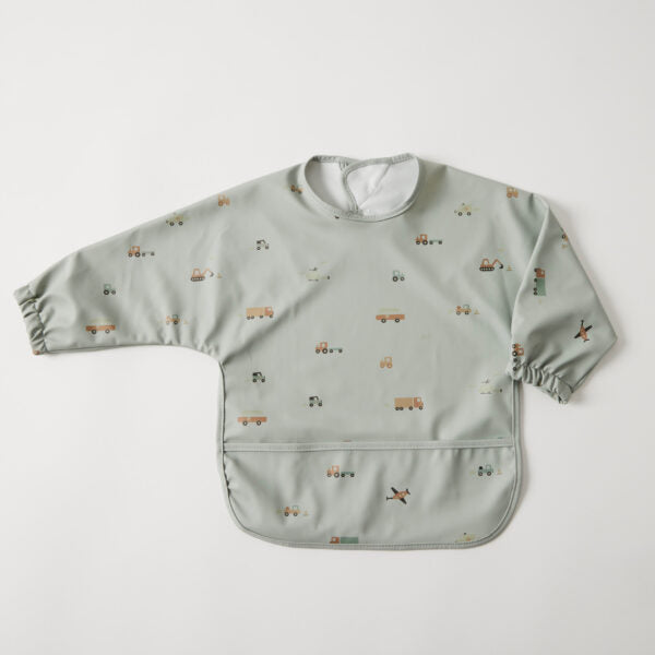 Long Sleeve Smock Bib - Emergency Vehicles