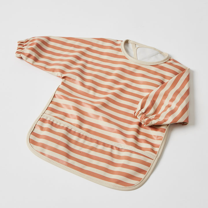 Long Sleeve Smock Bib - Stripes