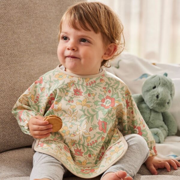 Long Sleeve Smock Bib - Spring Garden