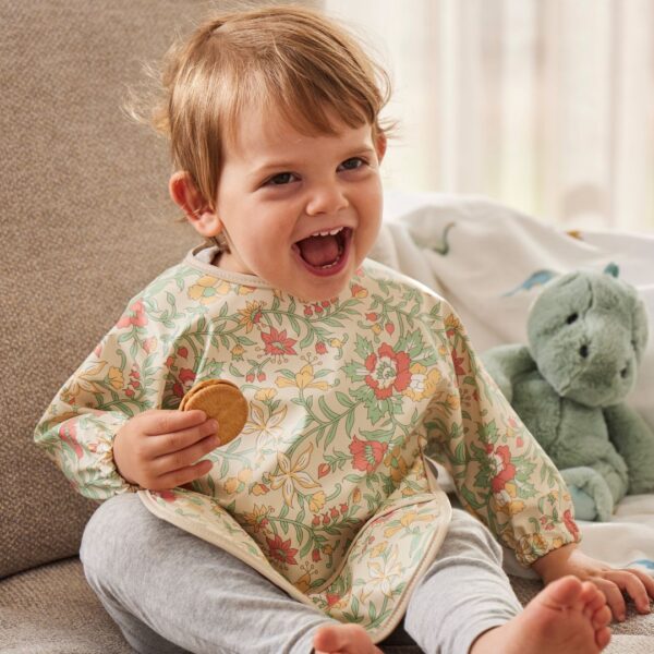 Long Sleeve Smock Bib - Spring Garden