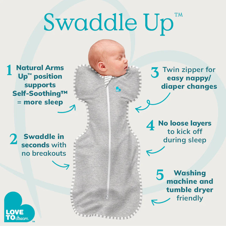 Love to Dream Swaddle Up™ Quilted Stretch Cotton 2.5 TOG - Olive Bees