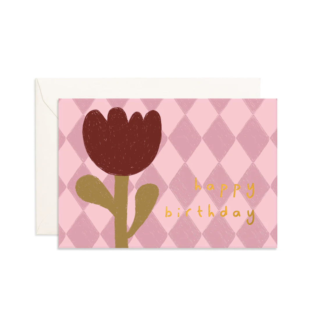 Mini Greeting Card - Happy Birthday Tulip