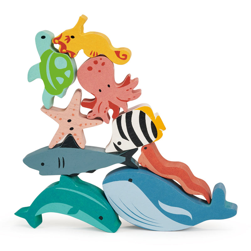 Mentari Wooden Happy Stacking Ocean Set & Bag