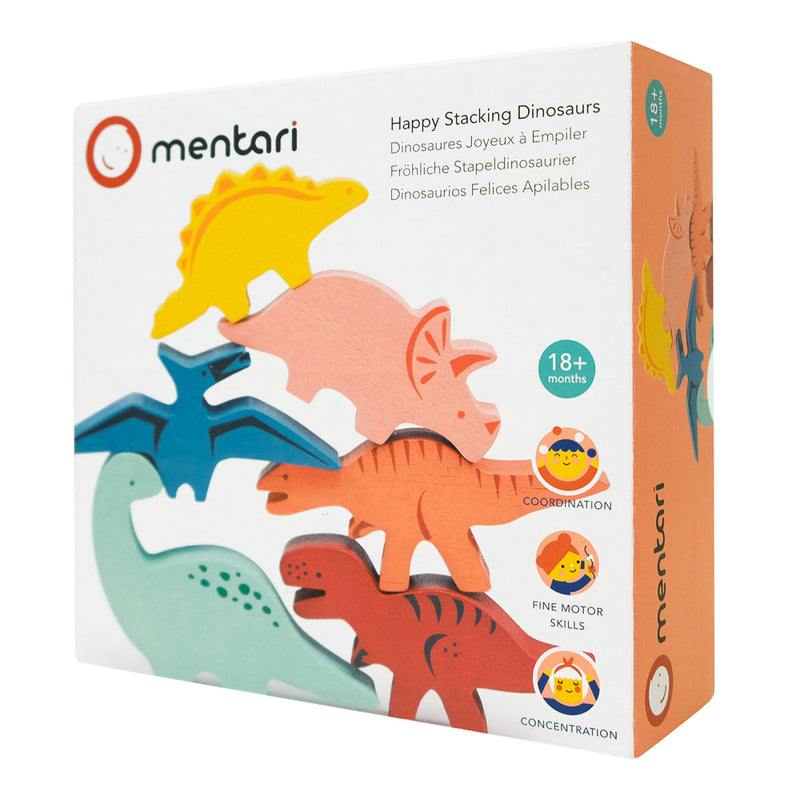 Mentari Wooden Happy Stacking Dinosaur Set & Bag