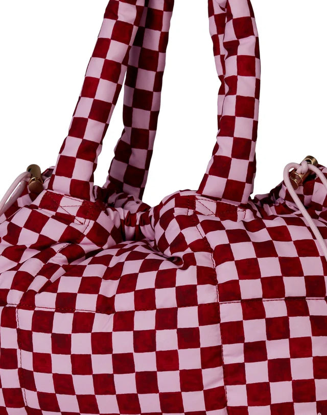 Marshmallow Midi Tote Bag - Crimson Haze