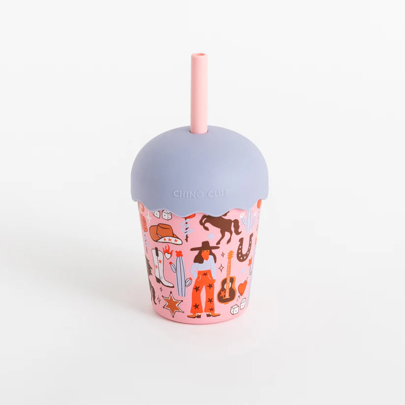 Mini Stainless Steel Smoothie Cup & Straw 200ml - Cowgirl