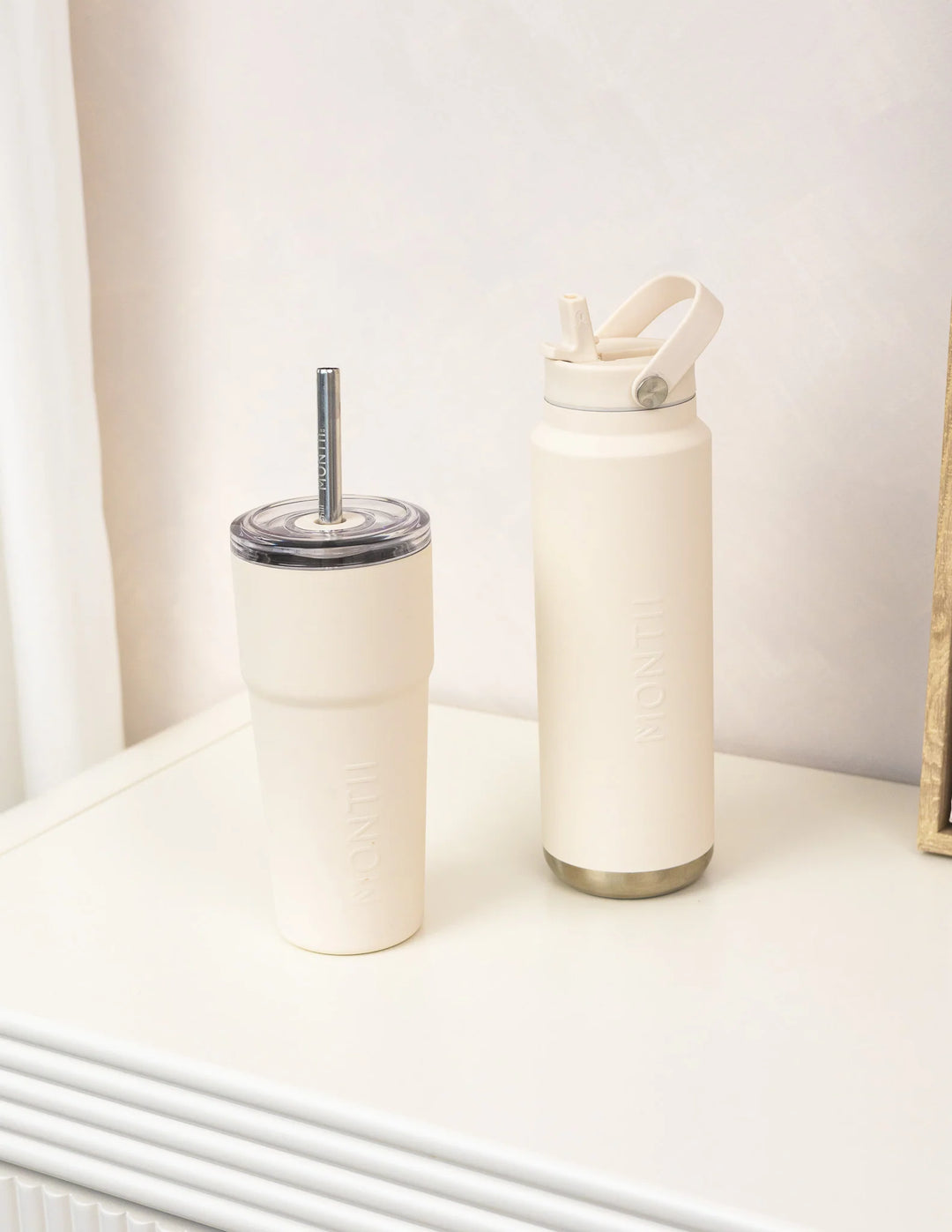 MontiiCo Insulated Quench Sipper Drink Bottle 700ml - Cream