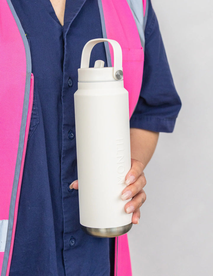 MontiiCo Insulated Quench Sipper Drink Bottle 700ml - Cream