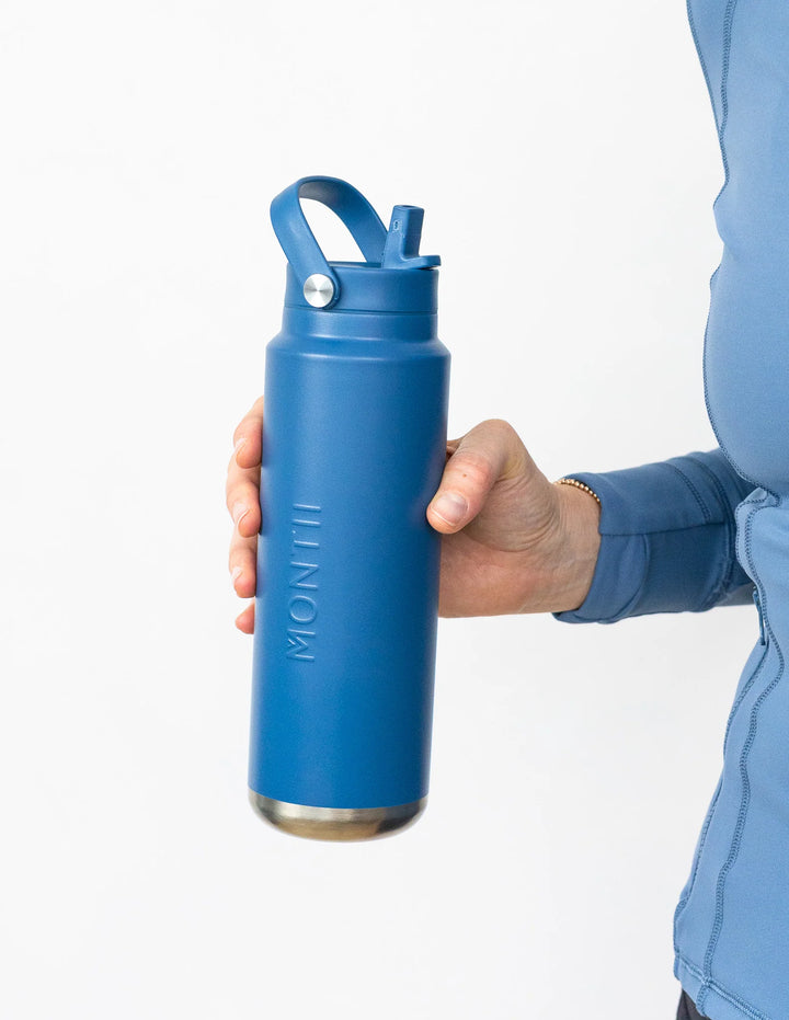 MontiiCo Insulated Quench Sipper Drink Bottle 700ml - Denim