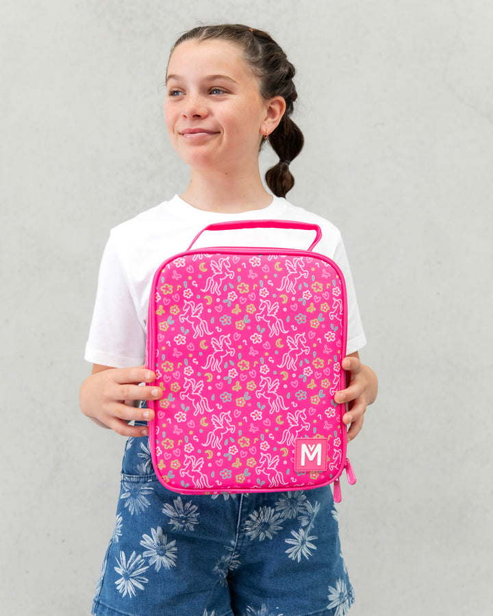 Montiico Large Insulated Lunch Bag - Unicorn Magic Pink