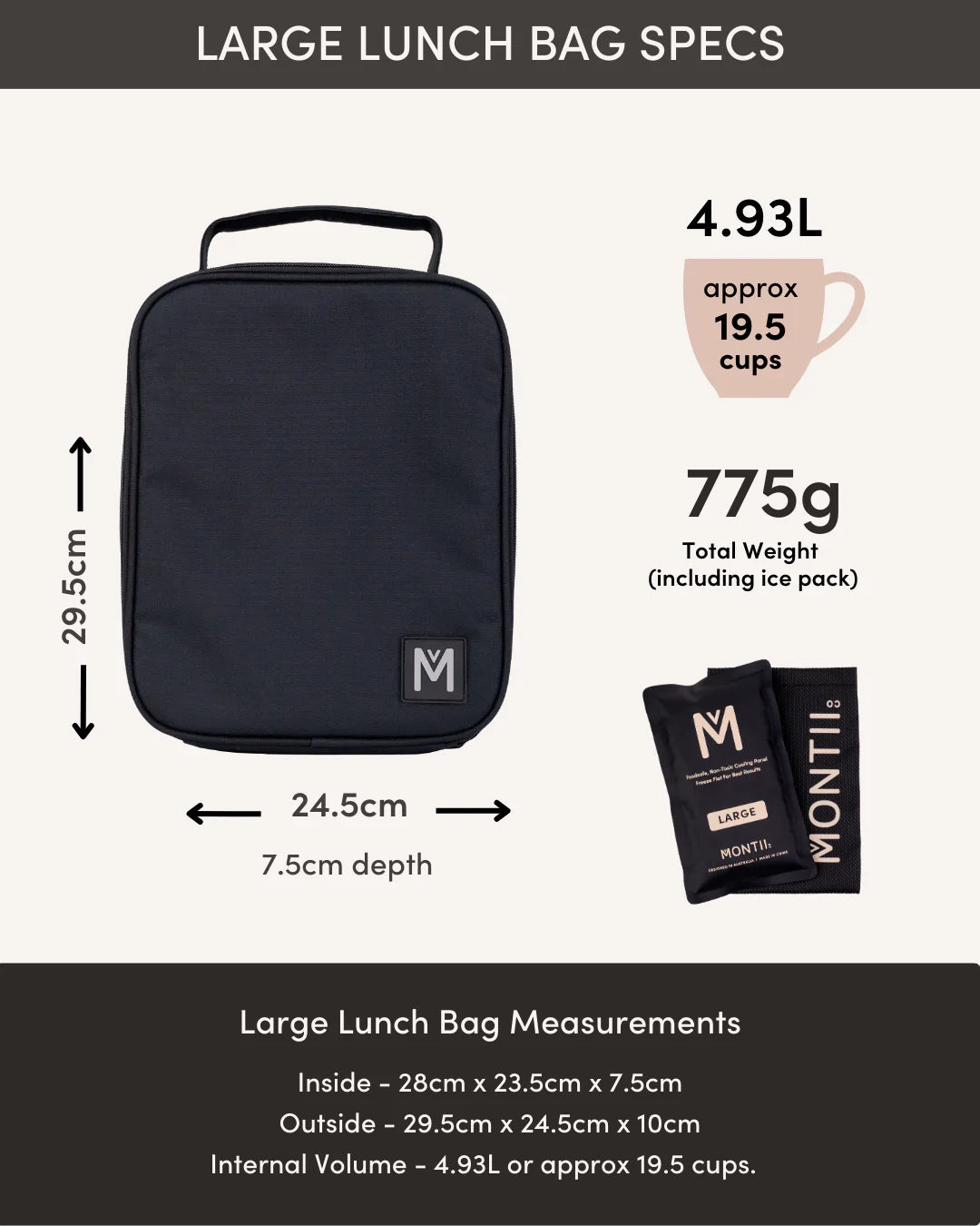 Montiico Large Insulated Lunch Bag - Arcade