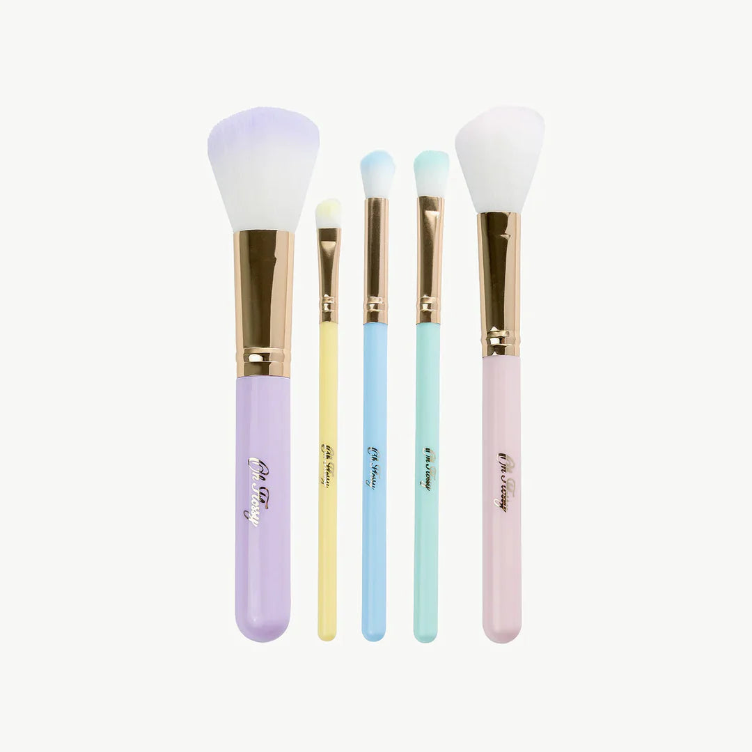 Oh Flossy 5-Piece Rainbow Makeup Brush Set & Storage Case