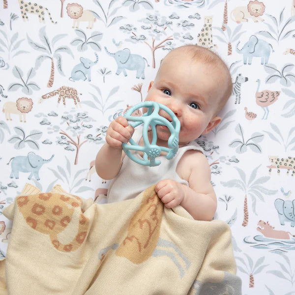 Organic Jersey Fitted Cot Sheet - Wild Safari