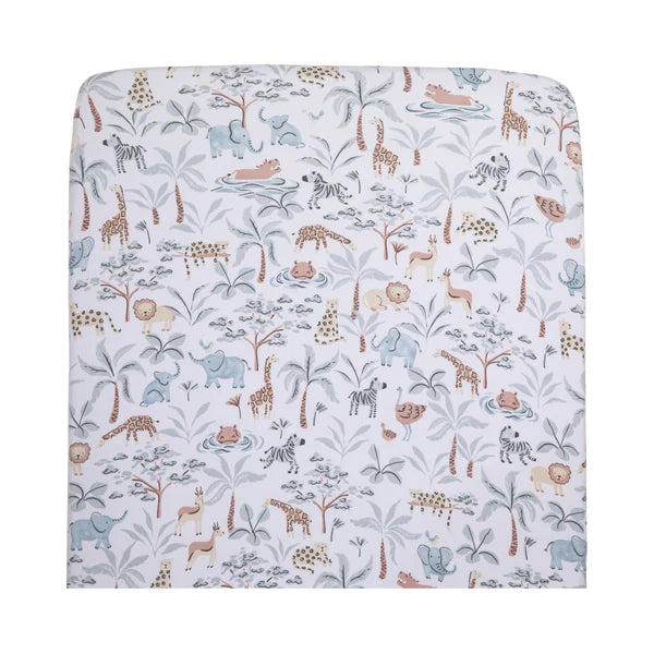 Organic Jersey Fitted Cot Sheet - Wild Safari