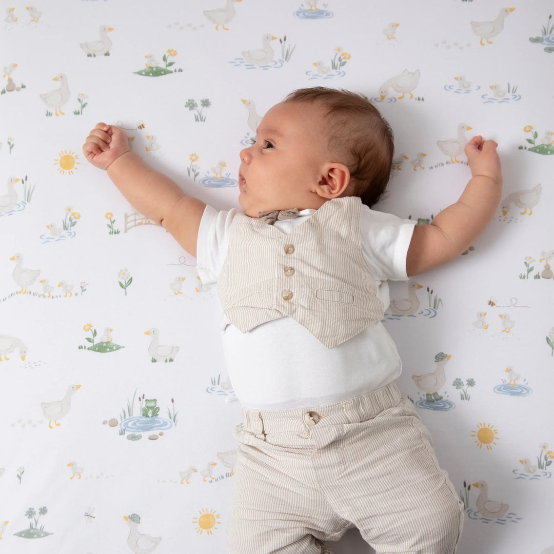 Organic Jersey Cot Fitted Sheets 2 Pack - Goosey Goosey