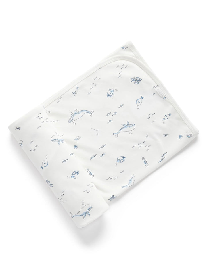 Purebaby Organic Bunny Rug Wrap -  Nautical