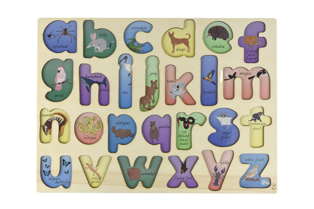 A-Z of Australian Animals Lowercase Wooden Puzzle