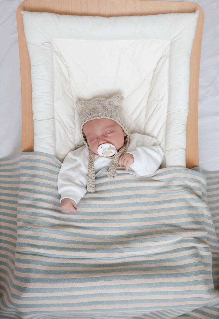 Pop Ya Tot Beary Knit Bonnet - Biscuit