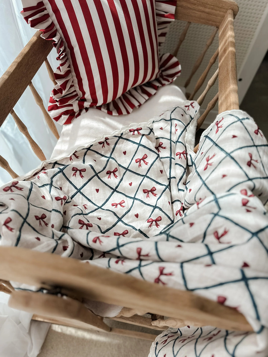 Pop Ya Tot Organic Bow Peep Fur Lined Blanket