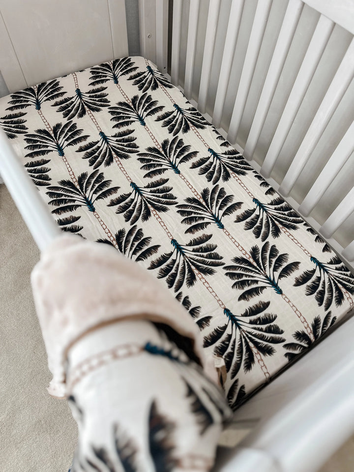Pop Ya Tot Organic Muslin Cot Sheet - Daintree
