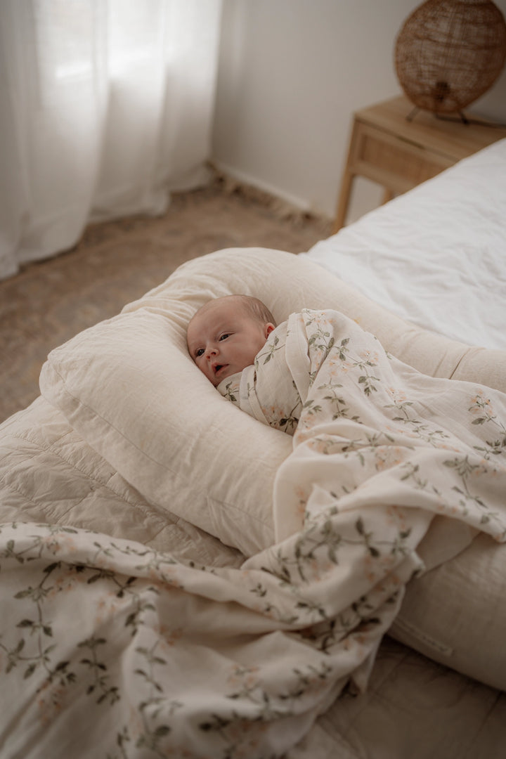Pop Ya Tot Organic Muslin Swaddle - Fleur Blanche