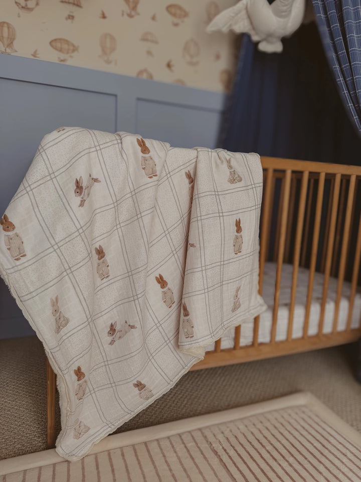 Pop Ya Tot Organic Little Cottontail Fur Lined Blanket
