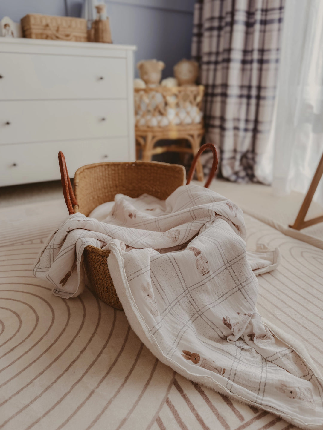Pop Ya Tot Organic Little Cottontail Fur Lined Blanket