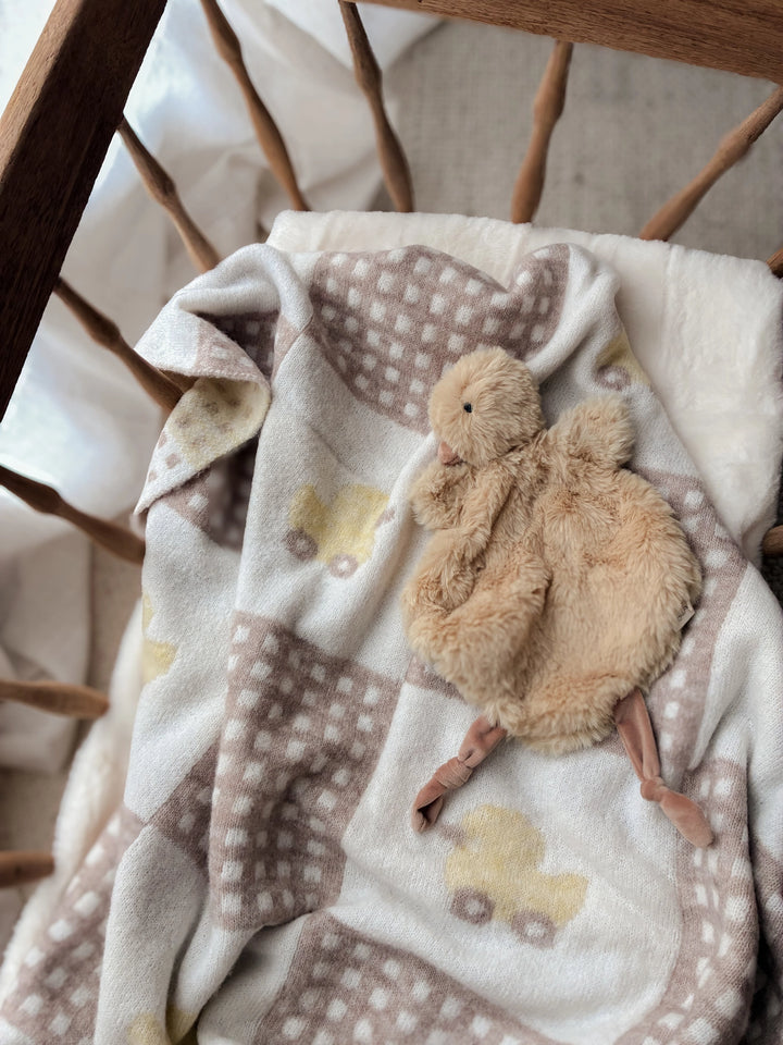 Pop Ya Tot Organic Once Upon A Duckling Knit Blanket