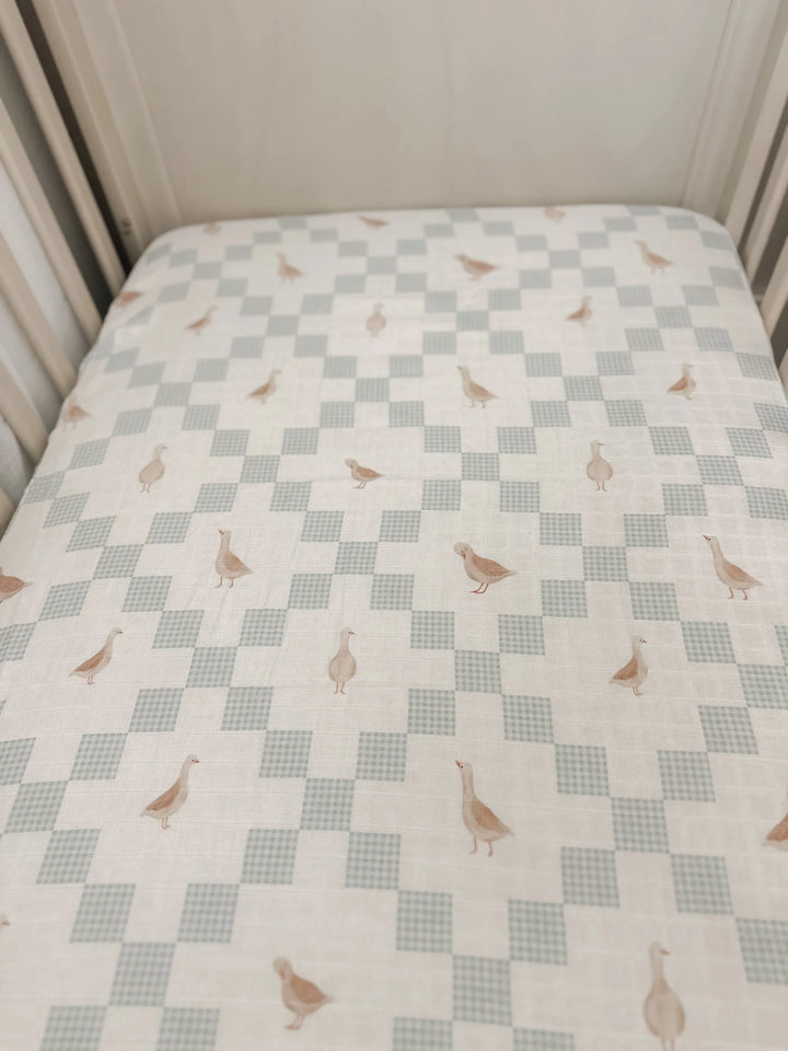 Pop Ya Tot Organic Muslin Cot Sheet - Goosey Gander