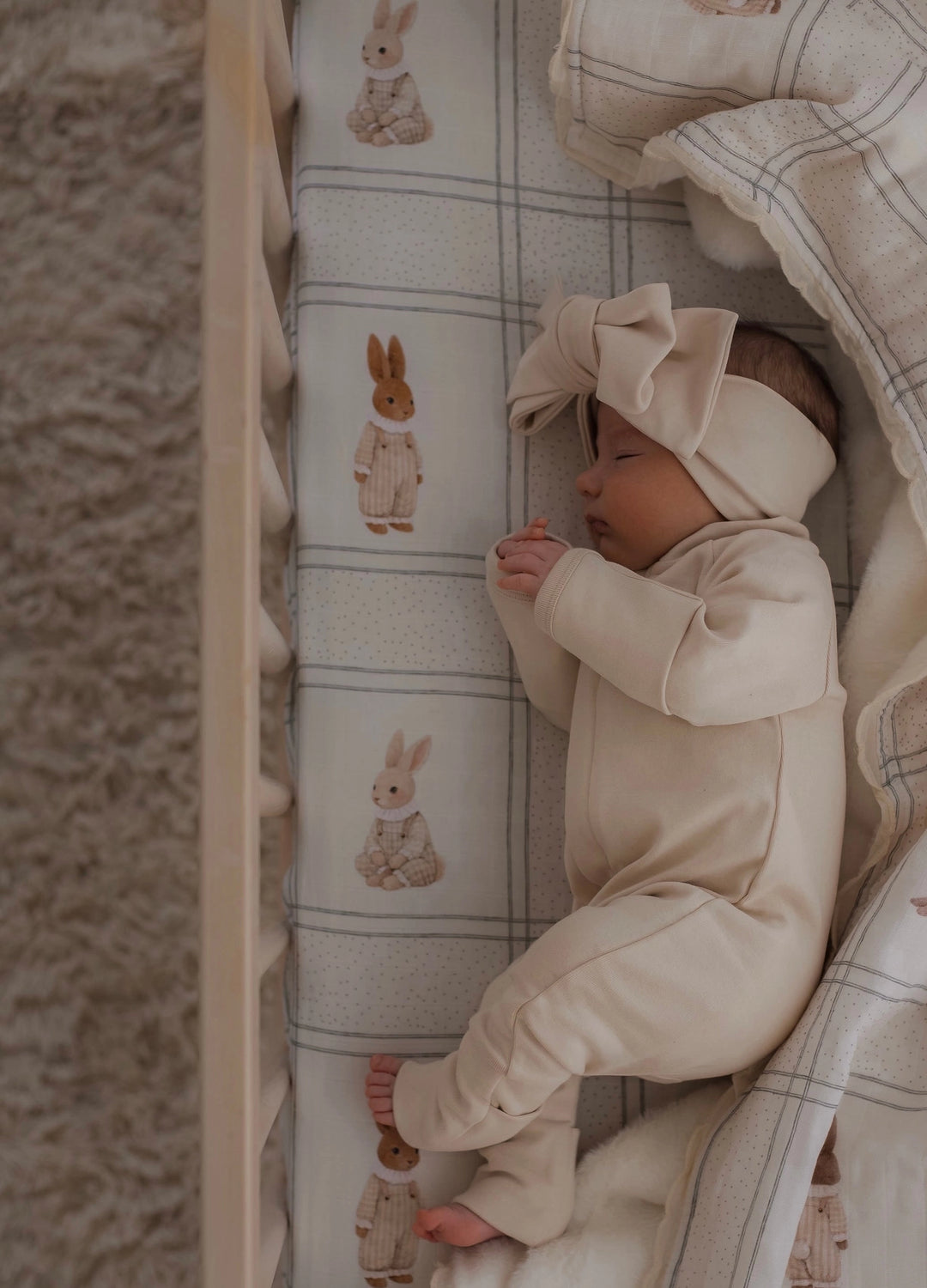 Pop Ya Tot Organic Muslin Cot Sheet - Little Cottontail
