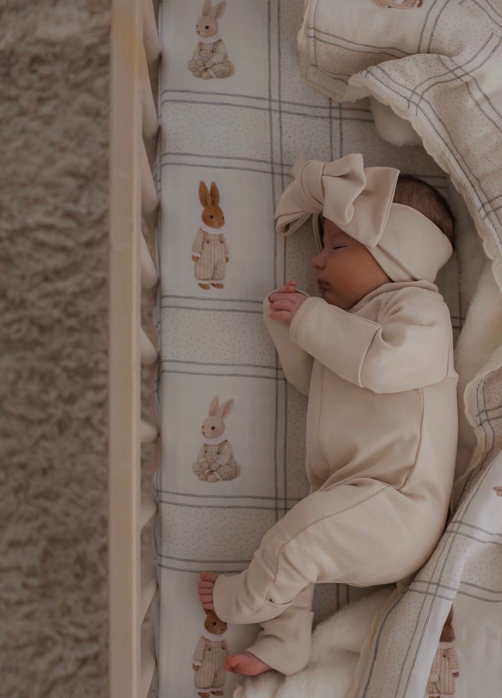 Pop Ya Tot Organic Muslin Cot Sheet - Little Cottontail