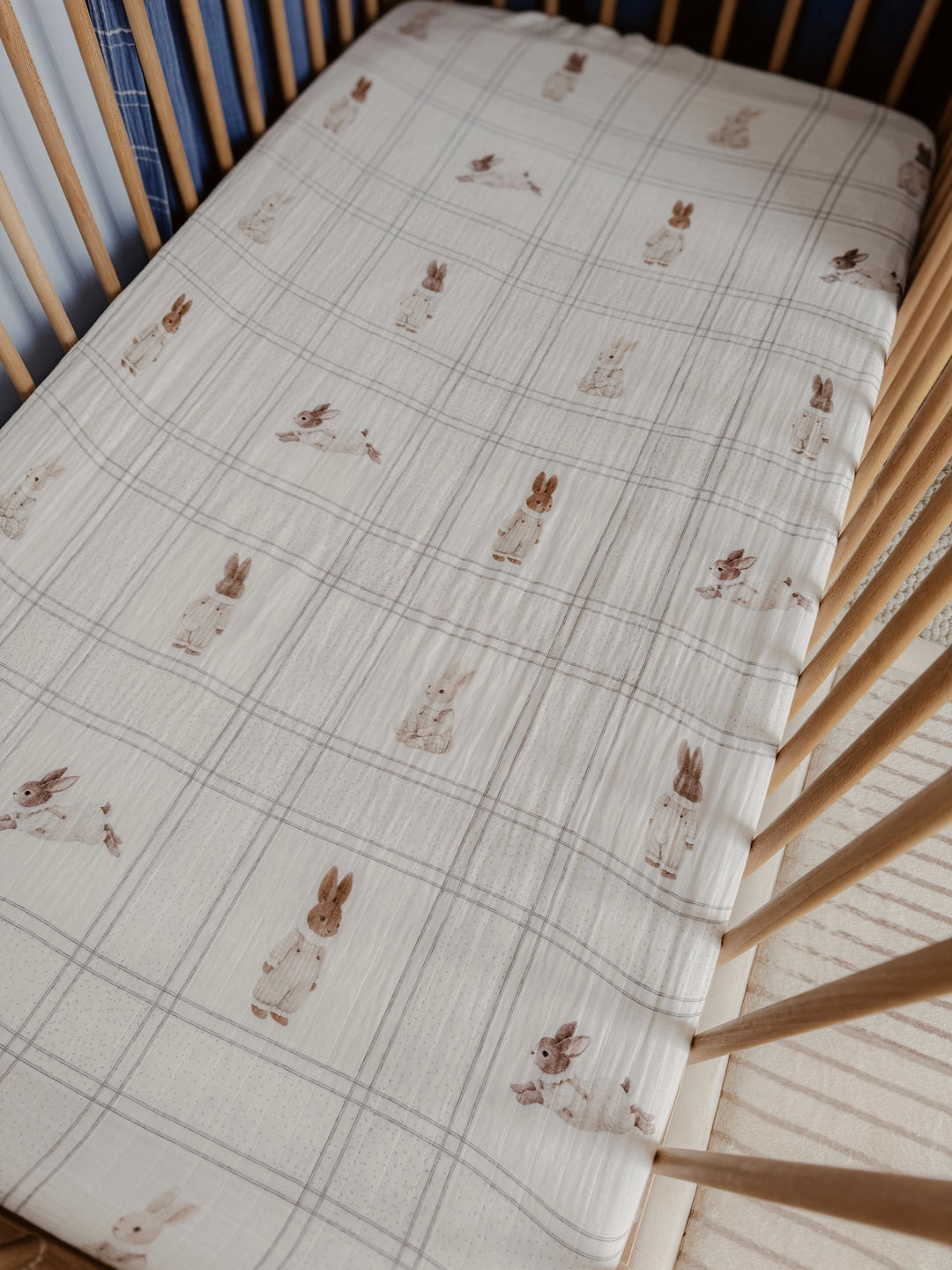 Pop Ya Tot Organic Muslin Cot Sheet - Little Cottontail
