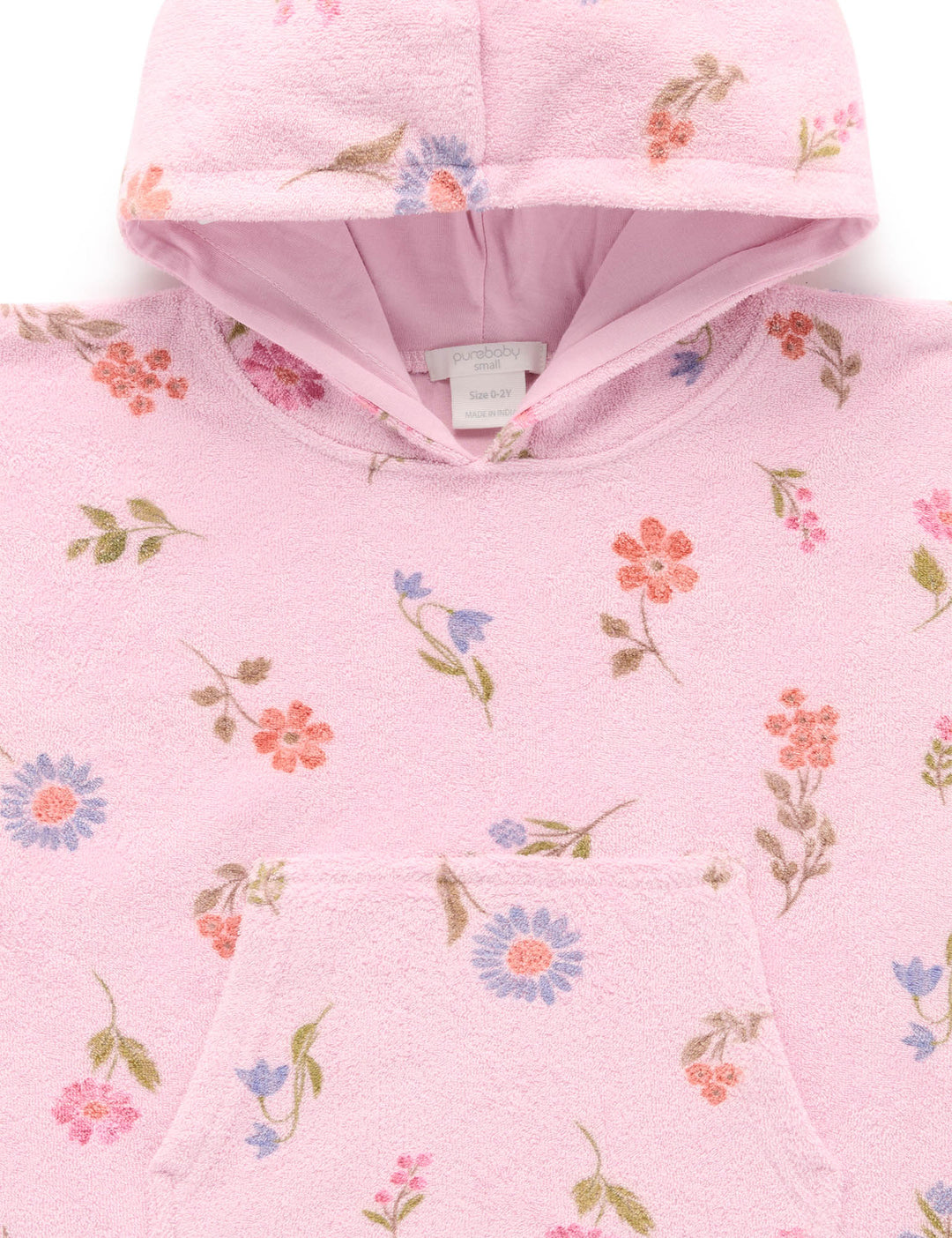 Purebaby Organic Cotton Hooded Towel - Geranium