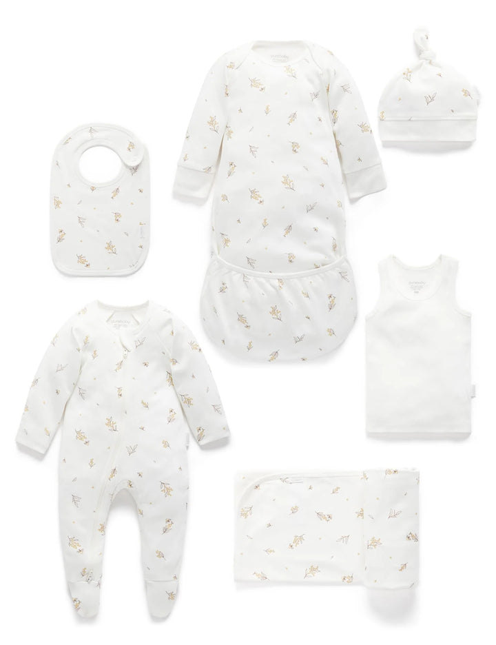 Purebaby Organic Essentials Hospital Bag Essential Vanilla Wattle Bee $120+ Value