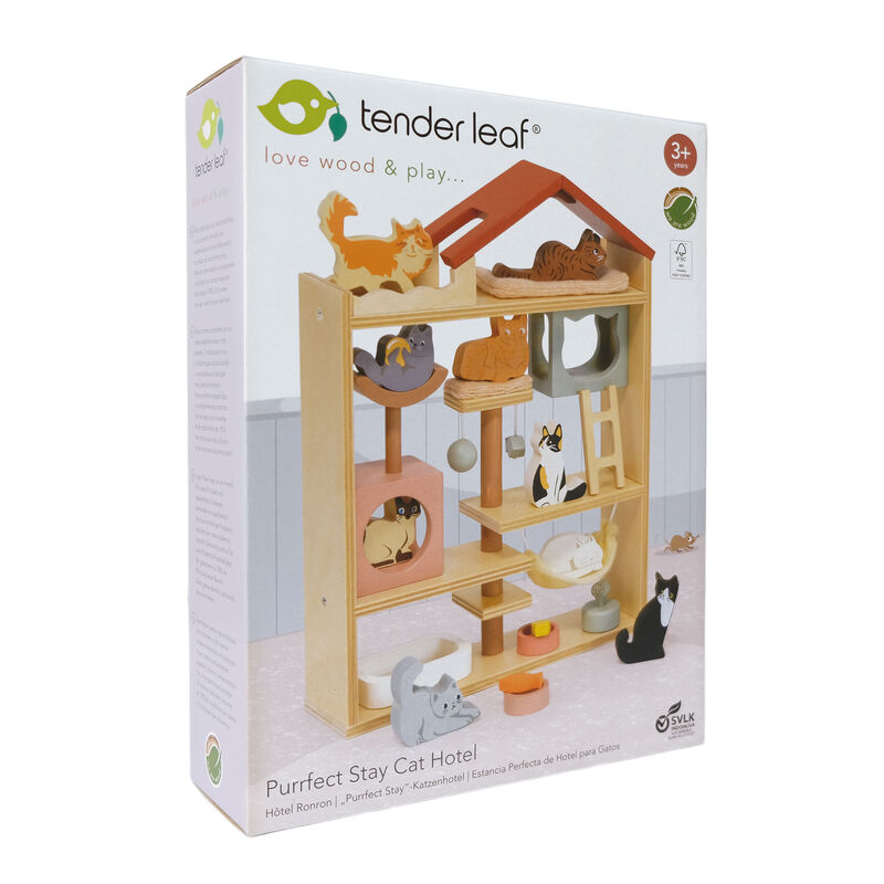Purrfect Stay Cat Hotel Wooden Play Set