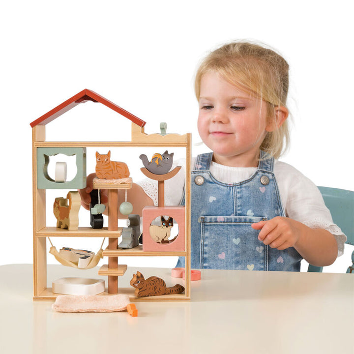 Purrfect Stay Cat Hotel Wooden Play Set
