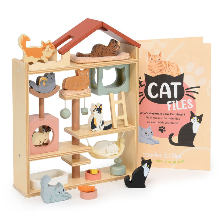 Purrfect Stay Cat Hotel Wooden Play Set