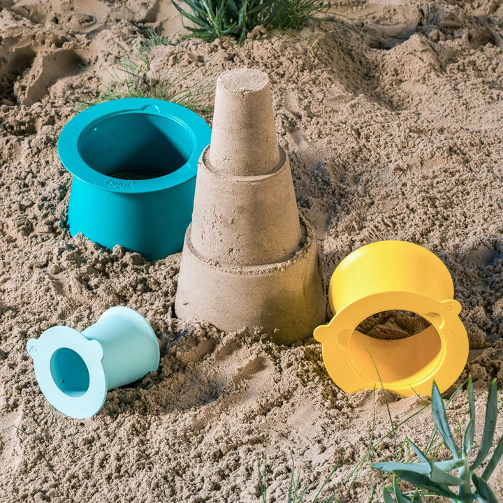 Quut Alto Sandcastle Creator Set - Lagoon Green + Mellow Yellow + Vintage Blue