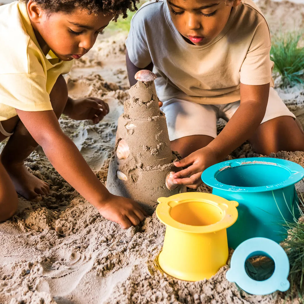 Quut Alto Sandcastle Creator Set - Lagoon Green + Mellow Yellow + Vintage Blue