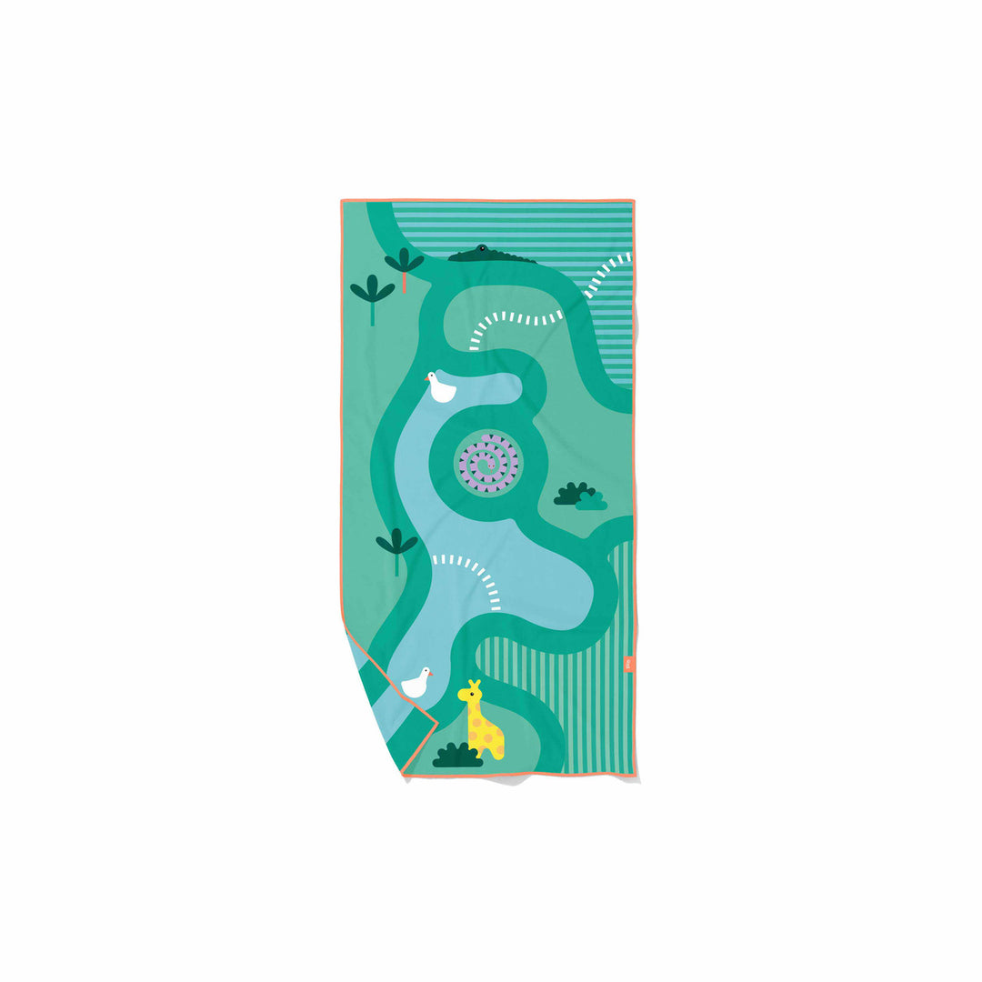 Quut Play Towel - Safari & Lagoon Stripe