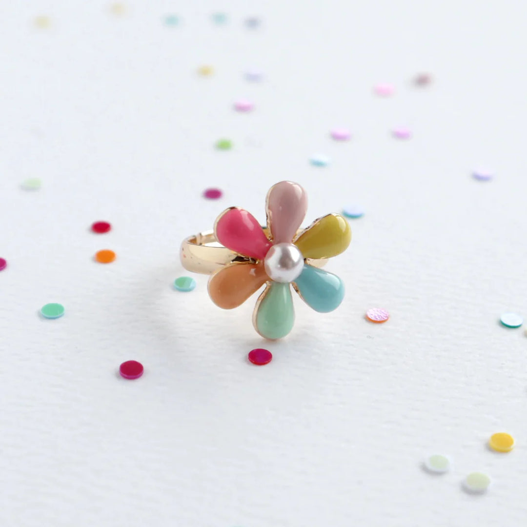 Mon Coco Adjustable Ring -  Rainbow Petal