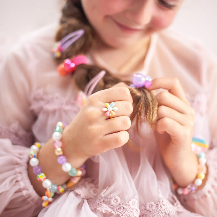 Mon Coco Adjustable Ring -  Rainbow Petal