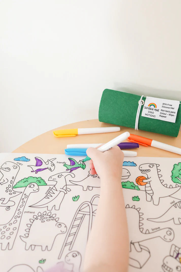 Reusable Scribble Mat Set | Dino Motions
