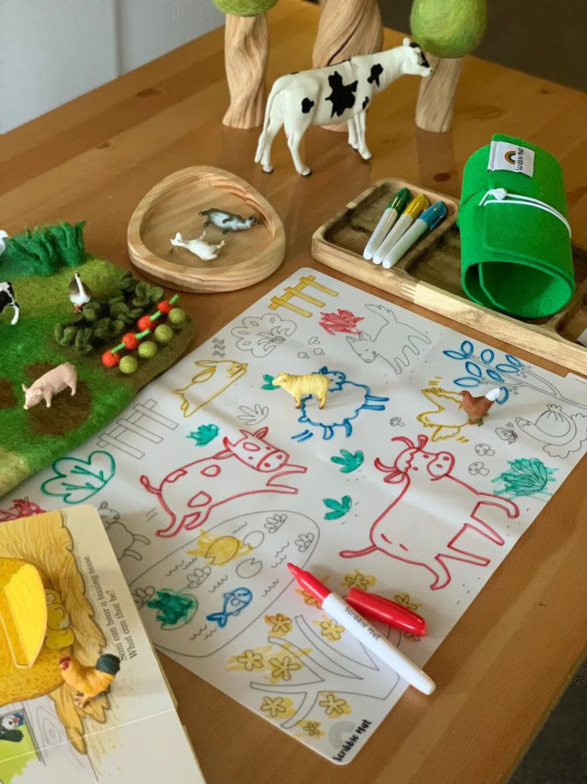 Reusable Scribble Mat Set | On the Farm